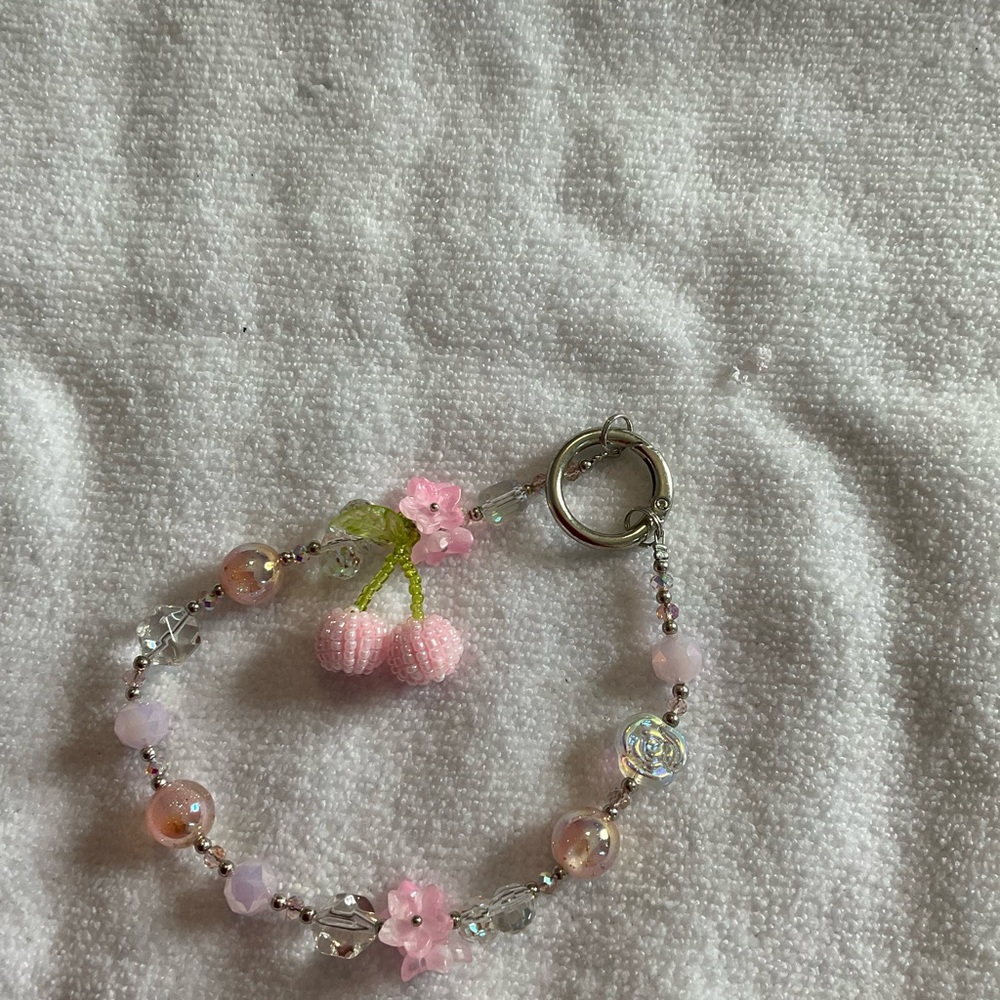 Pink Cherry PHONE CHAIN BAG CHARM